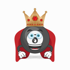 The Billiard ball mascot character becomes a king. vector illustration