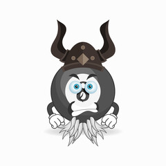 Naklejka premium The Billiard ball mascot character becomes a fighter. vector illustration