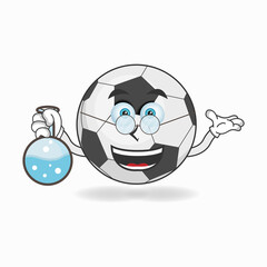 The Soccer Ball mascot character becomes a scientist. vector illustration