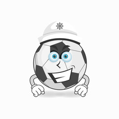 The Soccer Ball mascot character becomes a captain. vector illustration