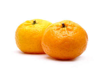 Chinese orange isolated on white background. Seedless oranges, Mandarin oranges.
