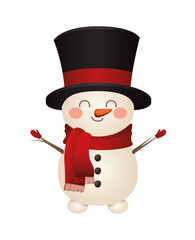 christmas snowman with top hat icon