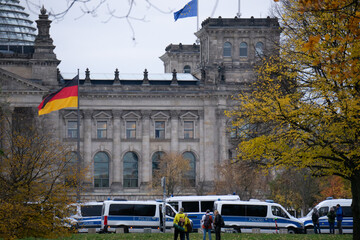 BERLIN, GERMANY - Nov 18, 2020: Demonstration in Berlin at the Victory Column © Jasmit Singh/Wirestock