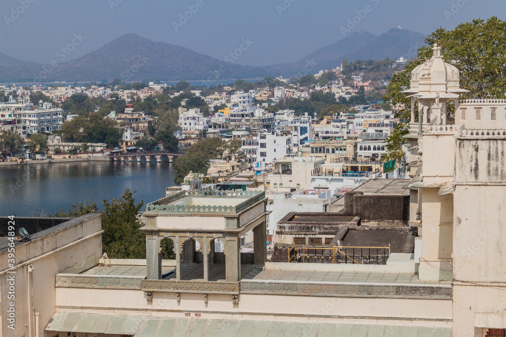 Wall mural View of Udaipur from the City palace, Rajasthan state, India - Wall murals