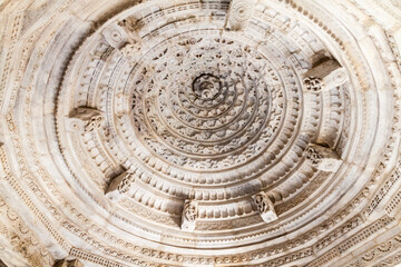 Cupola of Jain temple at Ranakpur, Rajasthan state, India