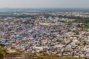 Aerial view of Chittorgarh, Rajasthan state, India