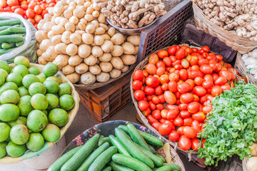 Vegetable at a market in Chittorgarh, Rajasthan state, India