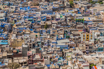 Aerial view of Chittorgarh, Rajasthan state, India