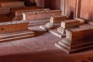 FATEHPUR SIKRI, INDIA - FEBRUARY 17, 2017: Graves in the tomb Islam Khan in the ancient city...