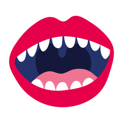 sticker of mouth and red lips