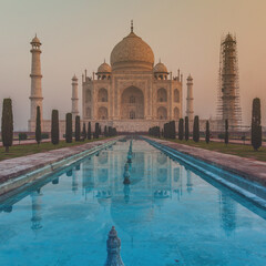 Taj Mahal in Agra on a beautiful morning, India