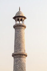 Minaret of Taj Mahal in Agra, India
