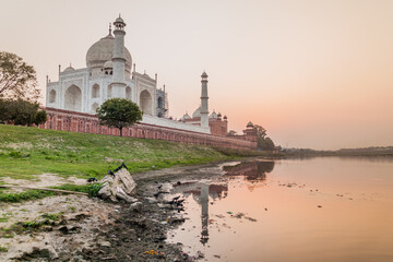 Taj Mahal in Agra during sunset, India