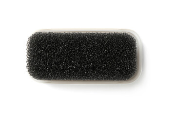 Shoe sponge isolated on white, top view. Footwear care item