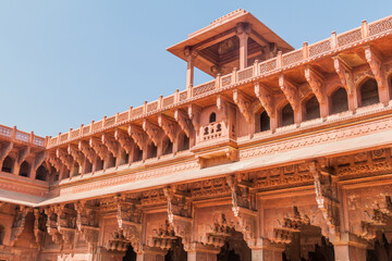 Jahangir Palace at Agra Fort, Uttar Pradesh state, India
