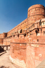Walls of Agra Fort, Uttar Pradesh state, India