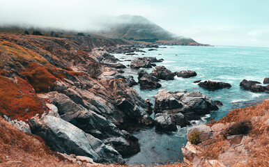 The rocky coastline of BigSur 