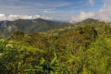 Fototapeta premium Landscape of mountains near Mount Kinabalu, Sabah, Malaysia