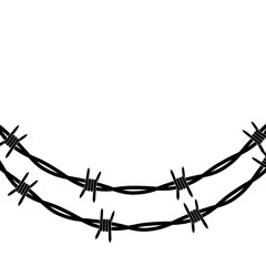 Disease, conclusion symbol, sign. Barbed wire background. Vector Illustration