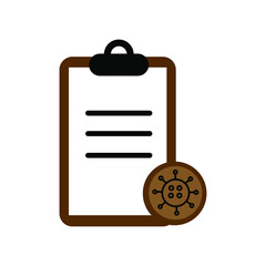 Document covid virus vector icon. Illustration isolated for graphic and web design.