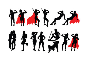 Woman Activity Silhouettes, art vector design
