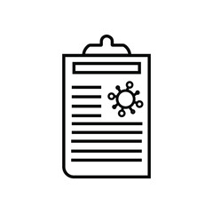 Document covid virus vector icon. Illustration isolated for graphic and web design.