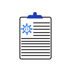 Document covid virus vector icon. Illustration isolated for graphic and web design.