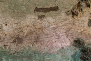 Ancient paintings in the Painted Cave in Niah National Park, Malaysia