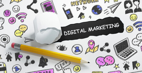Business, Technology, Internet and network concept. Digital Marketing content planning advertising strategy concept
