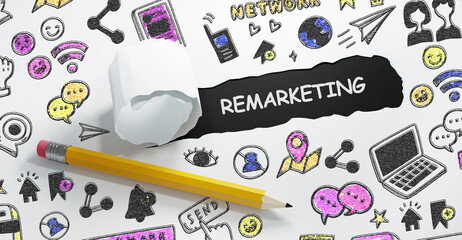 The concept of business, technology, the Internet and the network. Remarketing