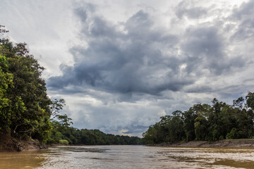 Dark clouds above Kinabatangan river, Sabah, Malaysia