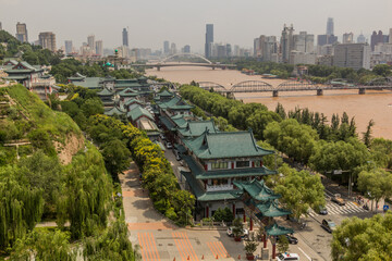 Yellow river (Huang He) in Lanzhou, Gansu Province, China