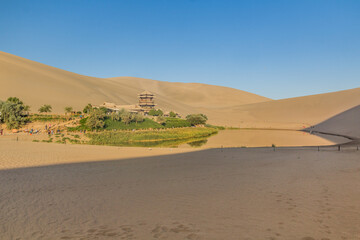 Crescent Moon Lake at Singing Sands Dune near Dunhuang, Gansu Province, China