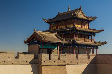 Fototapeta premium Tower of Jiayuguan Fort, Gansu Province, China