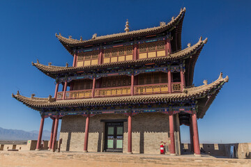 Naklejka premium Tower of Jiayuguan Fort, Gansu Province, China