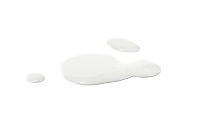 Milk on white background. Spilled milk puddle isolated on white background and texture. 