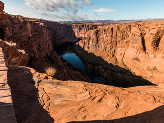 Swirling Patterns on Slick Rock at Glen Canyon Overlook, Glen Canyon National Recreation Area, Arizona, USA