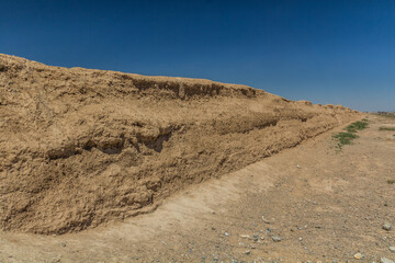 Earthen part of the Great Wall near Jiayuguan, Gansu Province, China