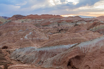 Rainbow mountains of Zhangye Danxia National Geopark, Gansu Province, China