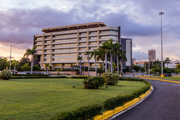 Fototapeta na wymiar Administrative building of the Universidad Autonoma Santo Domingo university in Santo Domingo, capital of Dominican Republic.