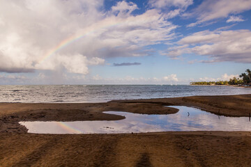 Rainbow at a beach in Las Terrenas, Dominican Republic