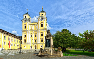 Fototapeta na wymiar The Basilika St. Michael at Mondsee, Salzkammergut, Upper Austria