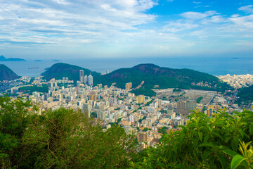 Fototapeta premium Panoramic view o Rio de Janeiro City on Summer