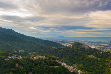 Fototapeta premium Aerial view of the favelas and the city of rio de janeiro