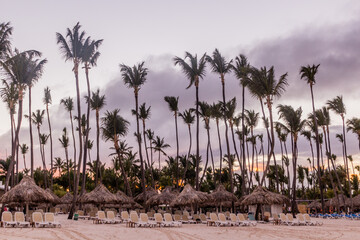 Fototapeta premium Sunset at Bavaro beach, Dominican Republic
