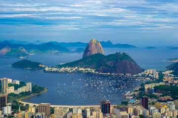 Fototapeta premium Beautiful Panoramic view of Sugar Loaf and Botafogo Bay