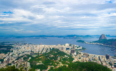 Fototapeta na wymiar Beautiful Panoramic view of Sugar Loaf and Botafogo Bay