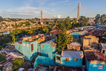 Puente Francisco del Rosario Sanchez bridge in Santo Domingo, capital of Dominican Republic.