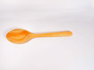 Picture of wooden cutlery, shoot on a white isolated background