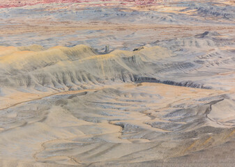 The Lunar Like  Landscape On The Floor of  The Canyon at Moonscape Overlook, Near Hanksville, Utah, USA